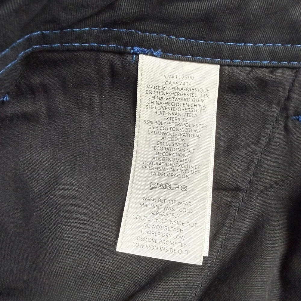 True Religion Cargo Pants Mens 30x32 Jet Black w/ Blue Stitching $164 New NWT